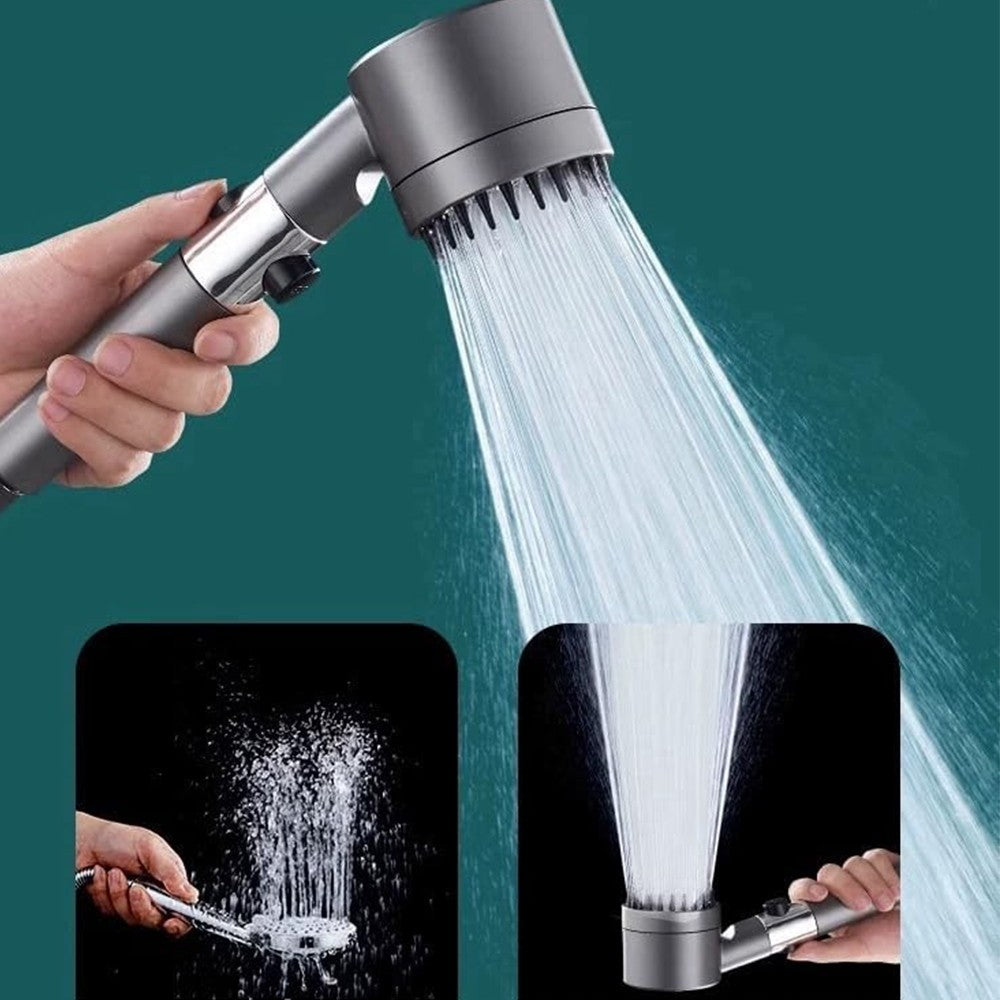 Chuveiro de Mão com 4 Modos de Massagem, Escova, Filtros de Algodão, Parada de Água com Um Clique, Economia de Água e Alta Pressão para Banheiro