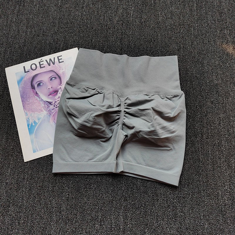 Yoga Shorts Peach Hot Girls Three-Cross Pants High Waist Knitted Pressure Running Sport Elastic Belly Lifting Butt Tight Pants