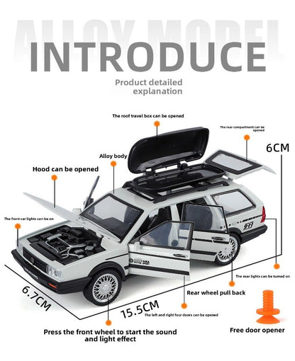 Diecast 1:32 VW SANTANA Wagon Alloy Car Model with Sound Light Children Boy Birthday Gift Toy Vehicles Miniature Voiture