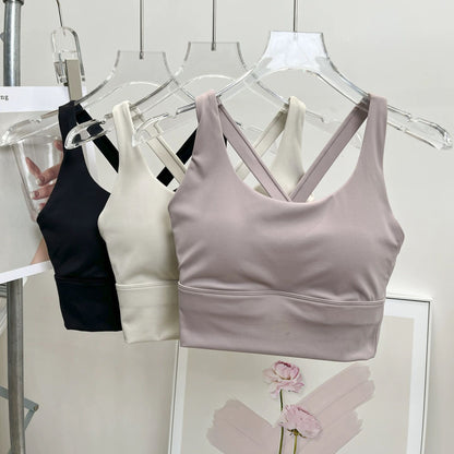 Shockproof High-Intensity Exercise Fitness Bra All-In-One Cup Running Gathered Yoga Beauty Back Breathable Sports Bra for Women