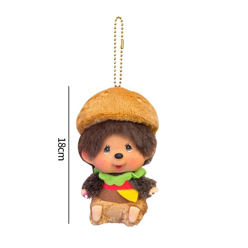 Kawaii Monchichi Doll Figure Keychain Furry Chimutan Monchhichi Figurines Hanger Pendant Bags Charm Accessories Small Gift
