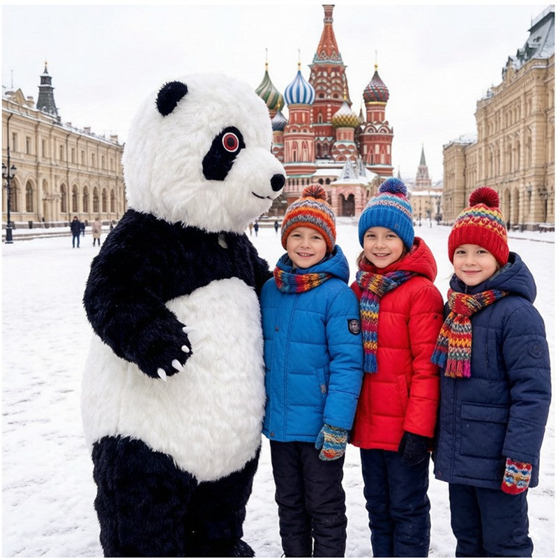 Giant inflatable cartoon doll costume, polar bear inflatable costume, funny street mascot, Halloween party, commercial role-play