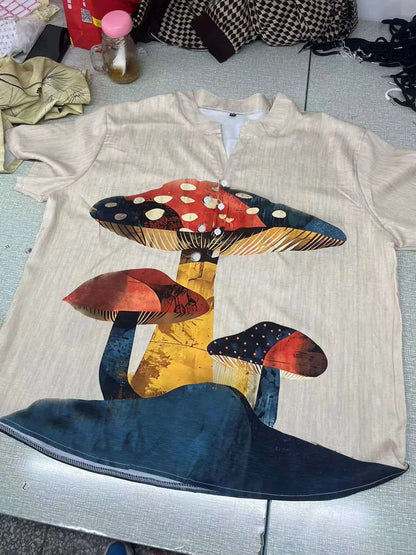 Spring and summer men's and women's shirts independent station casual fish pattern Hawaiian style printed shirts men's tops