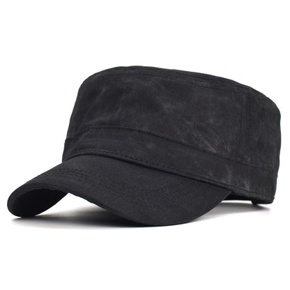 Bonés Militares de Lona Encerada Algodão Masculinos Impermeáveis Chapéu Cadete do Exército Design Único Vintage Topo Reto