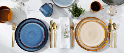Ceramic Dinnerware Sets for 6, High Edge Stoneware Plates and Bowls Set, Chip and Crack Resistant | Oven & Dishwasher & Microwav