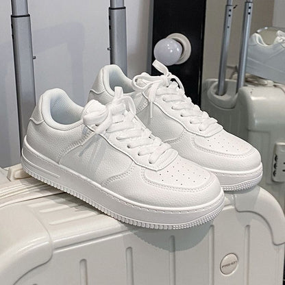 New Casual Small White Sneakers Lightweight Comfortable Sports Board Shoes Fashionable Solid Color Tennis Sneakers for Women