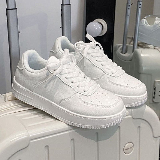 New Casual Small White Sneakers Lightweight Comfortable Sports Board Shoes Fashionable Solid Color Tennis Sneakers for Women