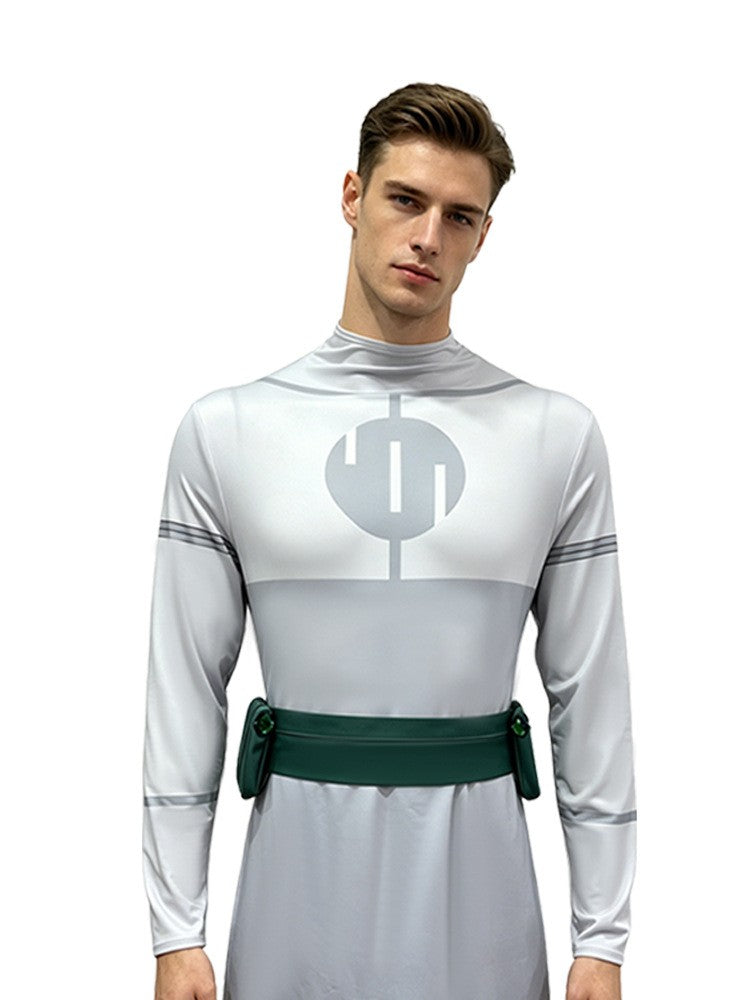 Adult Invincible Omni-Man Cosplay Costume Nolan Grayson Viltrumite Outfit Jumpsuit with Cloak for Halloween Anime Role Play