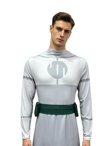 Adult Invincible Omni-Man Cosplay Costume Nolan Grayson Viltrumite Outfit Jumpsuit with Cloak for Halloween Anime Role Play