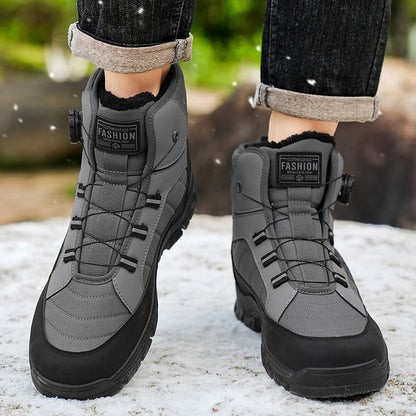 Winter New Swivel Buckle Fleece Waterproof Snow Boots Outdoor Non-slip and Wear-resistant