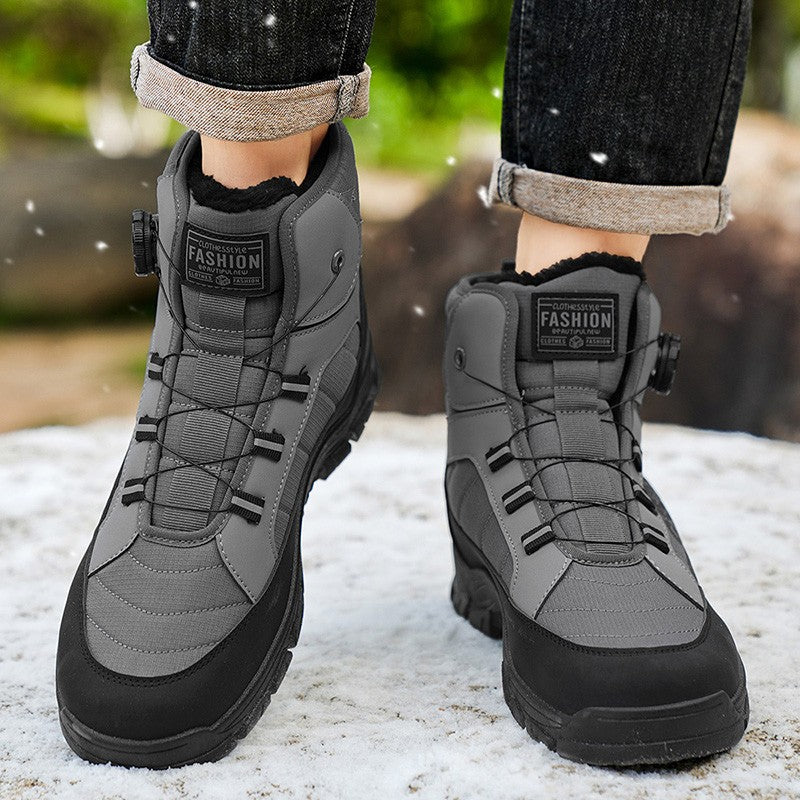 Winter New Swivel Buckle Fleece Waterproof Snow Boots Outdoor Non-slip and Wear-resistant
