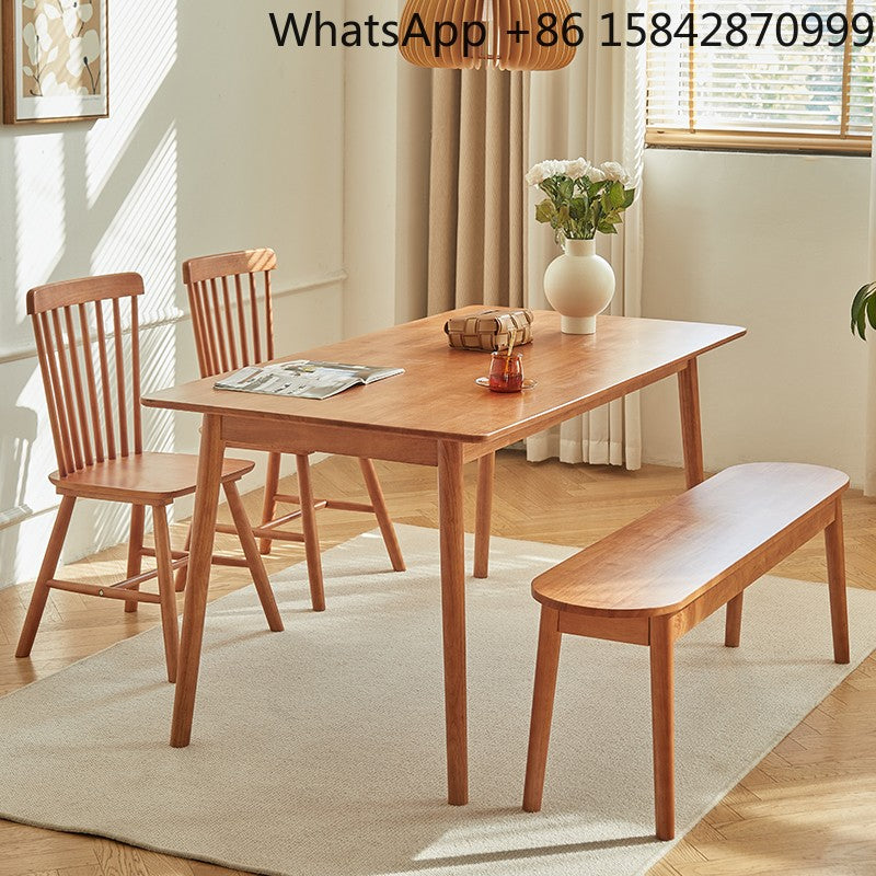 Pure solid wood home Nordic style simple dining table