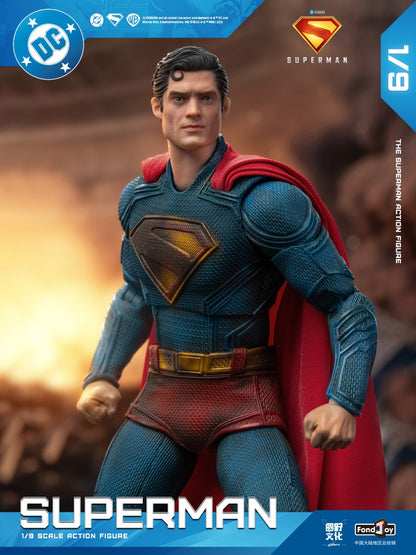 2025 Boneco de Ação Original Fondjoy David Corenswet Superman 1/9 Novo Boneco Superman Articulado em PVC Brinquedo Infantil Presente para Menino
