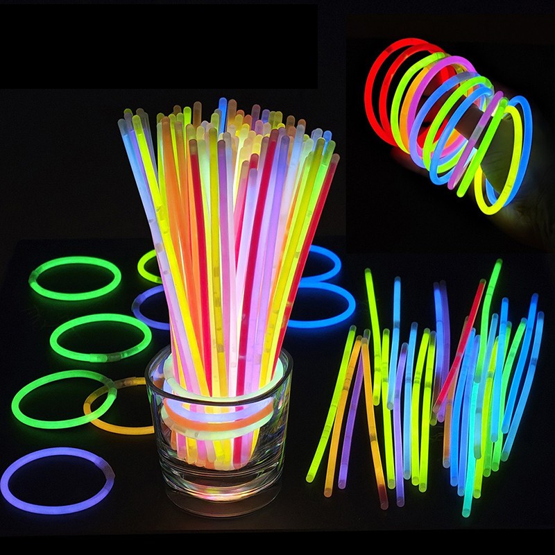 25-100PCS/Pack Party Fluorescence Glow Sticks DIY Bracelet Necklace Glowing in The Dark Stick Birthday Festival Party Supply ZYF
