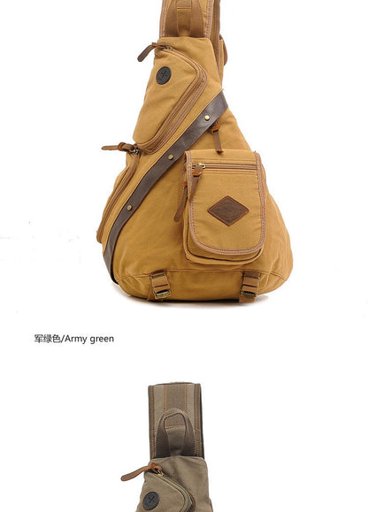 AUGUR Hot Sale Men Chest Back Pack Bag vintage Satchel Single Shoulder Bag Canvas Man Rucksack Knapack Bolsas Male