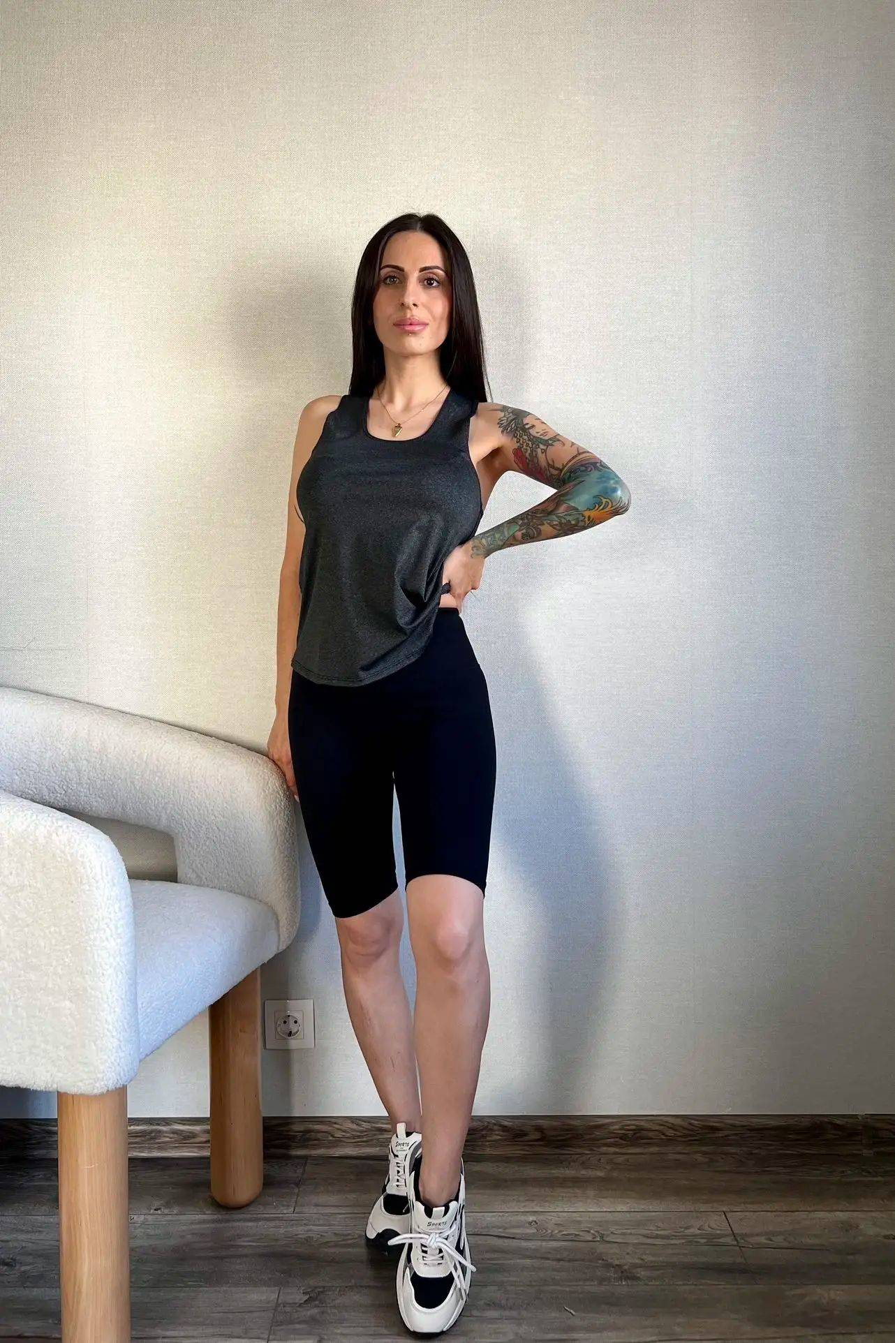 Sleeveless Racerback Yoga Tank Top,Women's Quick Dry Running Training Sports Vest Fitness Gym Top Workout Yoga Shirts