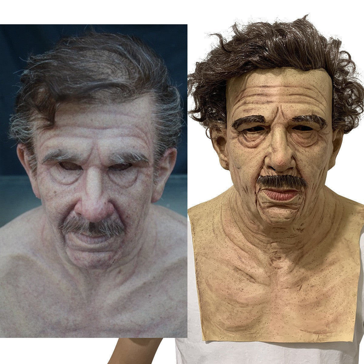 Hot Mascara De Silicona Realistas Halloween for Adults Silicone Old Man Mask Real Face Skin Head Prank Mask for Costume Cosplay