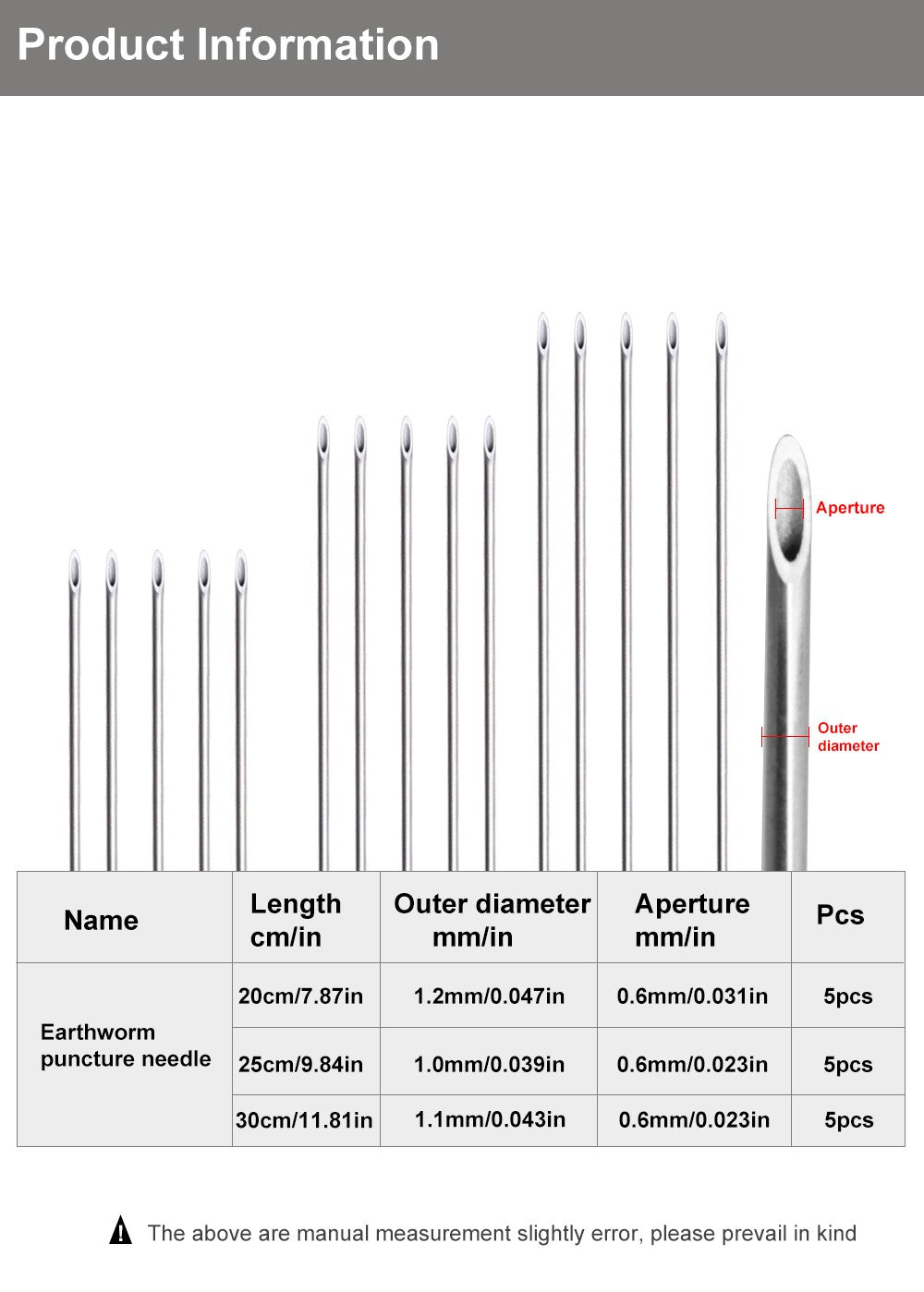 FTK Earthworm Hooking Needle Stainless Steel Earthworm Gas Needle Portable Hollow Fishing Worm Penetrating Driller Fish Tool