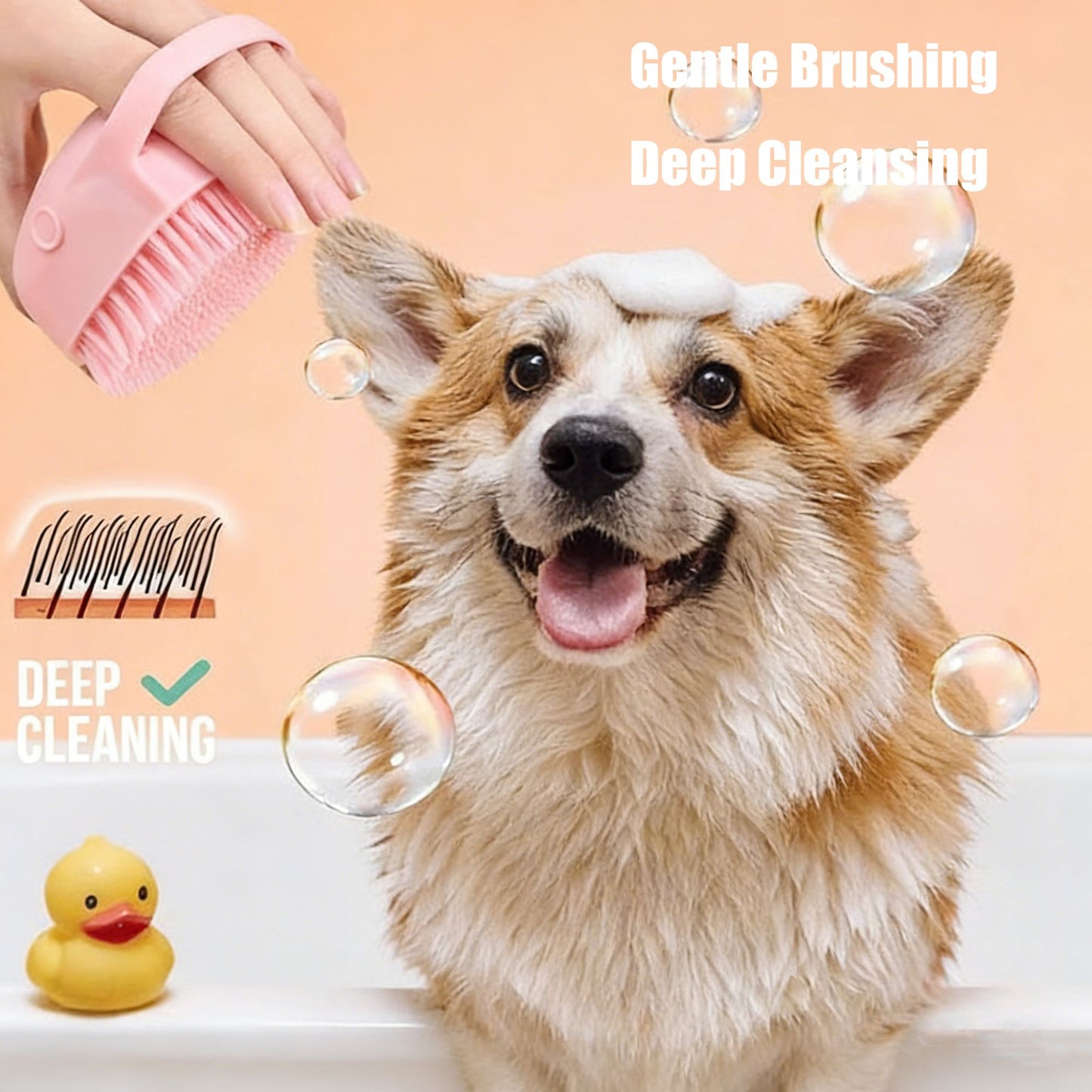 Pet Bath Gloves for Dogs & Cats - Soft Silicone Massage Brush Gloves, Safe Grooming & Bathing Accessories for Puppy Big Dog