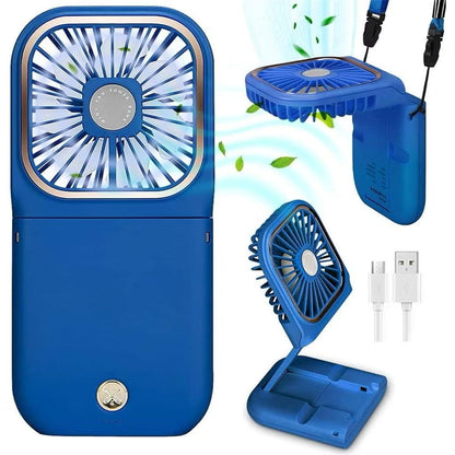 Mini Portable Folding Hanging Neck Fan With Rope/Rechargeable USB Mobile Phone Holder for Outdoor Travel