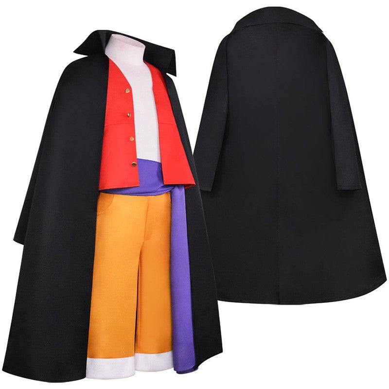 Anime Piece Pirate Luffy Cosplay Costumes Monkey D Sun God Two Years Later Cos Adult Kids Carnival Party Red Top Pants Suits Hat