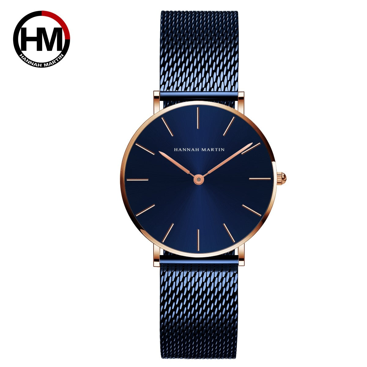 Hannah Martin Women Watch Japan Quartz Movement Simple Waterproof Rose Gold Stainless Steel Mesh Ladies watch relogio feminino