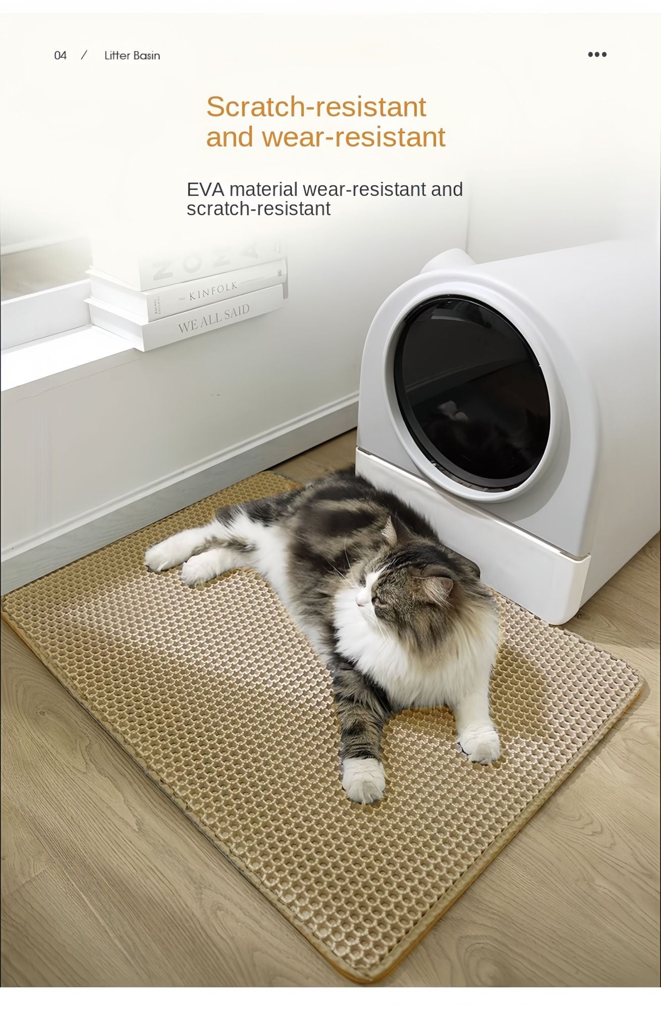 Tapete Grande para Gato, Tapete Sanitário Eva de Camada Dupla à Prova D'água, Tapete para Caixa de Areia de Gato, Tapete para Vaso Sanitário de Gato