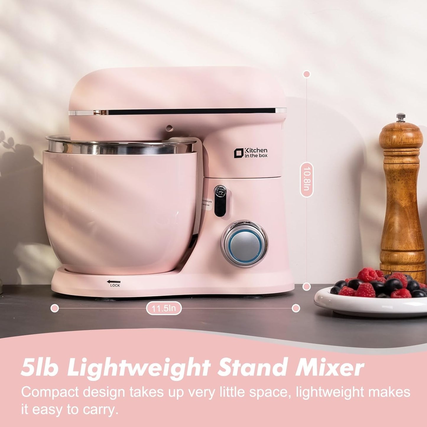 Batedeira KitchenAid de 10 velocidades, leve, acabamento fosco, com tigela de 3,5 litros para uso doméstico na cozinha