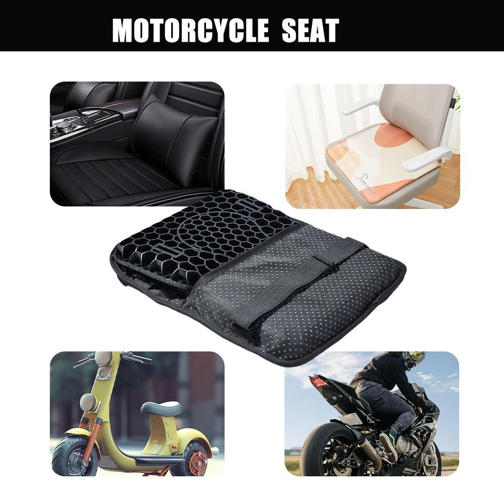 Capa de Banco Universal Antiderrapante para Alívio de Pressão Almofada de Assento de Moto Confortável Colmeia de Gel Acessórios para Moto