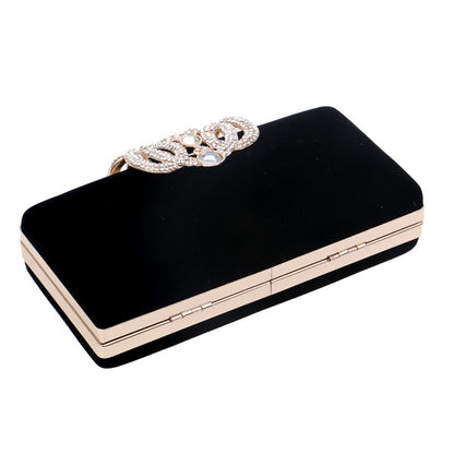 Fashion Women Bags Velvet Day Clutch Crown Diamonds Evening Bags Luxury 2023 Lady Handbags Party Wedding Female Purse