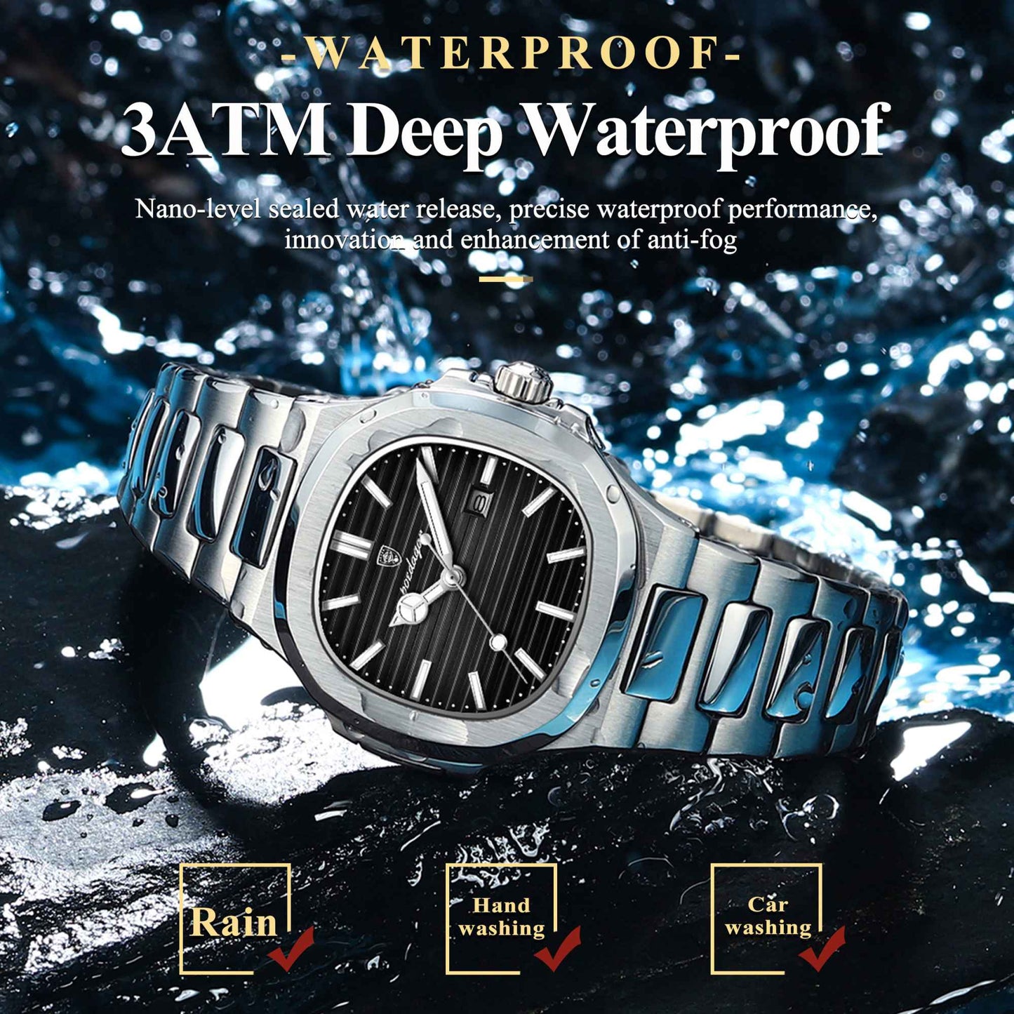 POEDAGAR Elegant Women's Quartz Watches Waterproof Luminous Date Ladies Wristwatch Stainless Steel Fashion Watch For Woman Reloj