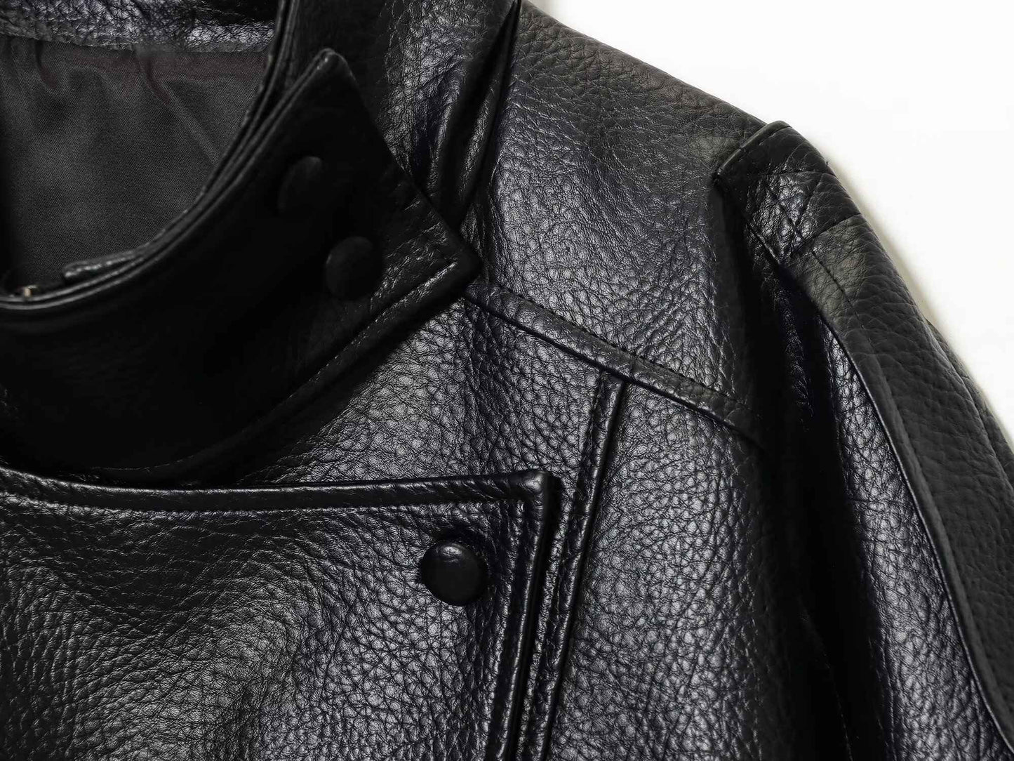 2025 autumn new women's casual fashion simple long sleeved faux leather long sleeved stand up collar leather jacket
