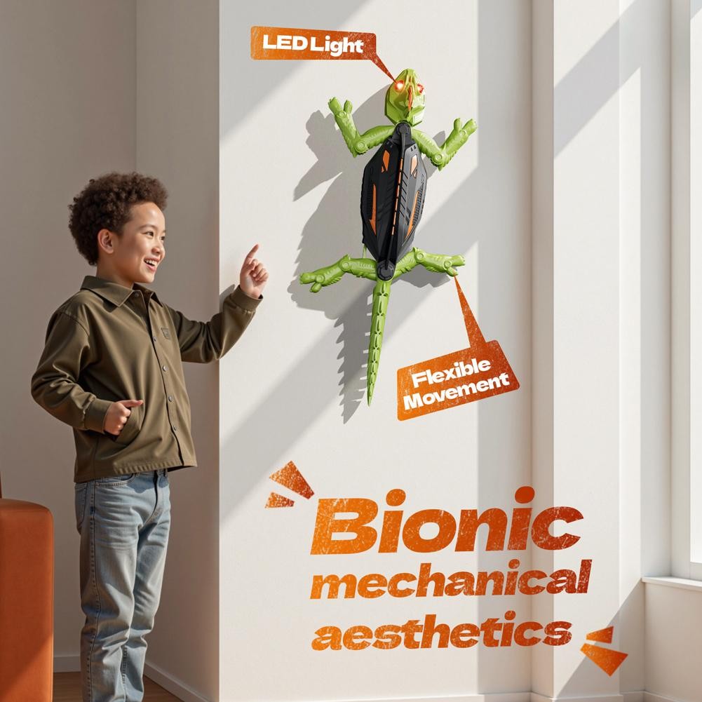 Robô de Brinquedo Lagarto Biomimético Realista RC Escalador de Parede Controle Remoto Gecko Que Escala Vidro e Paredes Lisas Decoração de Interiores de Carros