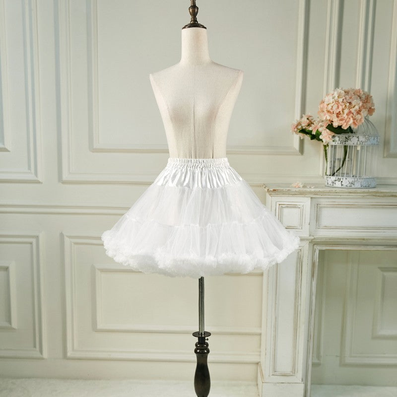 Woman Tutu Skirt Petticoat Crinoline Underskirt Fluffy Pettidress Ladies Puffy Tutu White Luxury Skirt Wedding Dress Bottom Loli