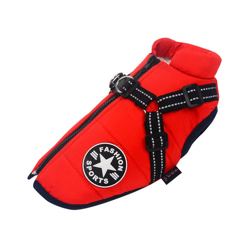 Jaqueta de Inverno Quente para Cães Grandes com Peitoral Impermeável, Casaco para Cães Grandes, Labrador, Chihuahua, Bulldog Francês, Roupas para Cães ao Ar Livre
