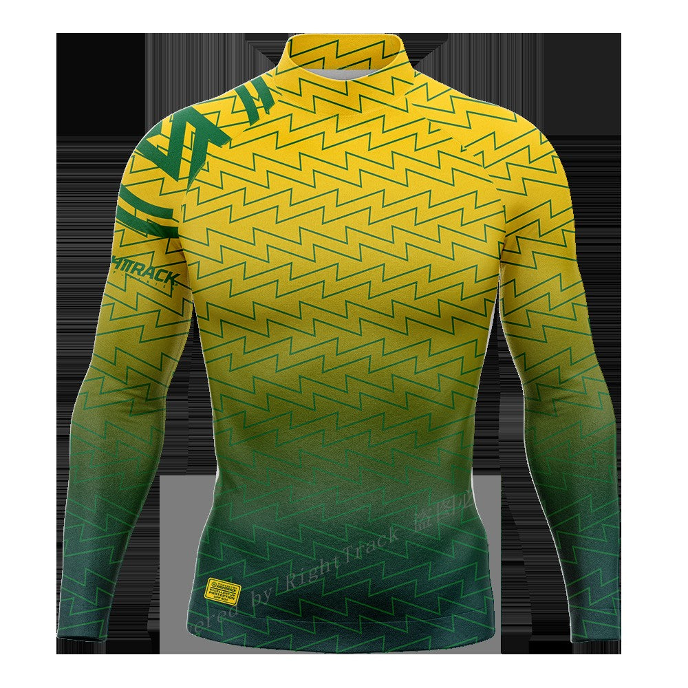 Hot Men's Surfing Shirt Energetic Camo Style Lycra Rashguard RIGHTTRACK For Surf Sportswear Beach UV Swimwear UPF50+ Clothes