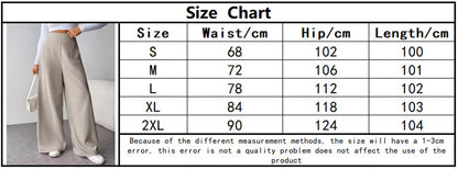 Women Elegant Wide Leg Pant 2025 Fashion New In High Waist Solid Trousers Office Lady French Pants Female Casual Street Clothing