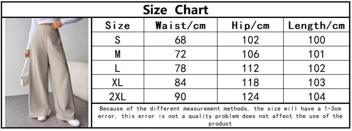 Women Elegant Wide Leg Pant 2025 Fashion New In High Waist Solid Trousers Office Lady French Pants Female Casual Street Clothing