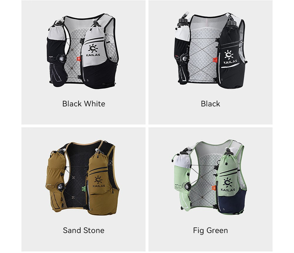 KAILAS FUGA AIR 8L Unisex Travel Marathon Trail Running Hiking Cycling Backpacks  with Dual Soft Water Bottles KA2554005