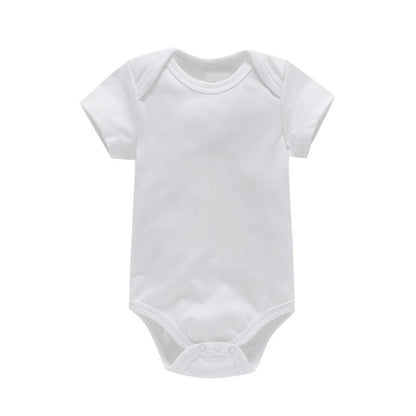 Newborn Baby White Short Sleeve Romper Print Outfit Infant Bodysuit Clothes Gift Customized Your Design Idea Cool DIY Or Logo