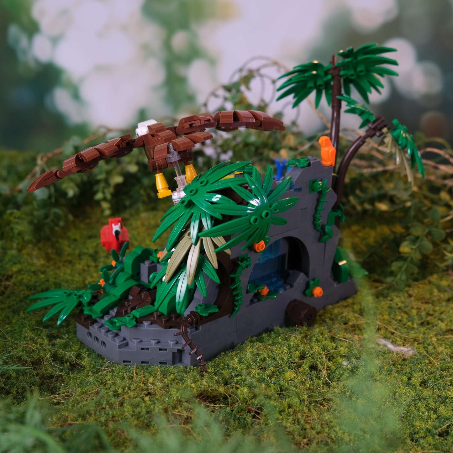 Blocos de Montar Floresta Tropical Criativos 755 Peças Modelo de Leão Animal Fofo para Zoológico Brinquedos de Montar Presente de Aniversário para Adultos e Crianças