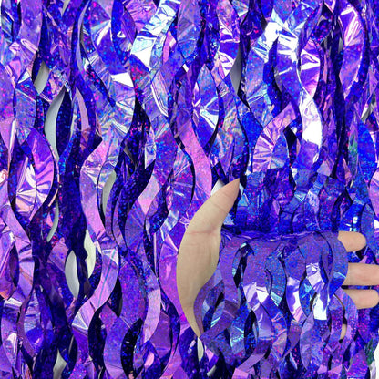 Metallic Tinsel Foil Fringe Curtains with star Party Photo Backdrop Party Streamers for Birthday New Year Eve Wedding Decor