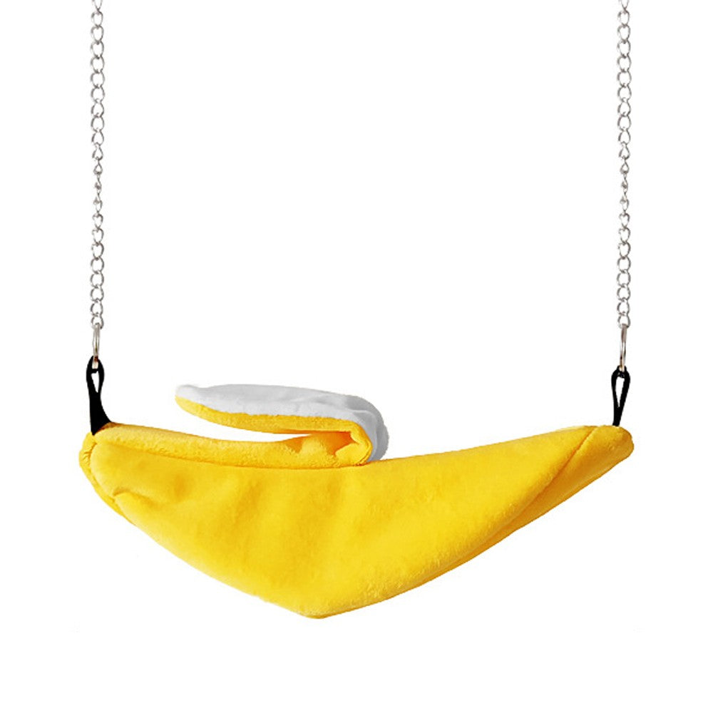 1PC Cama Quente de Inverno em Forma de Banana para Papagaio Ninho de Pássaro Cama de Rede para Papagaio Brinquedo para Pássaro de Estimação Hamster Gaiola de Pendurar Saco de Dormir