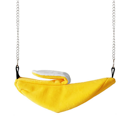 1PC Cama Quente de Inverno em Forma de Banana para Papagaio Ninho de Pássaro Cama de Rede para Papagaio Brinquedo para Pássaro de Estimação Hamster Gaiola de Pendurar Saco de Dormir