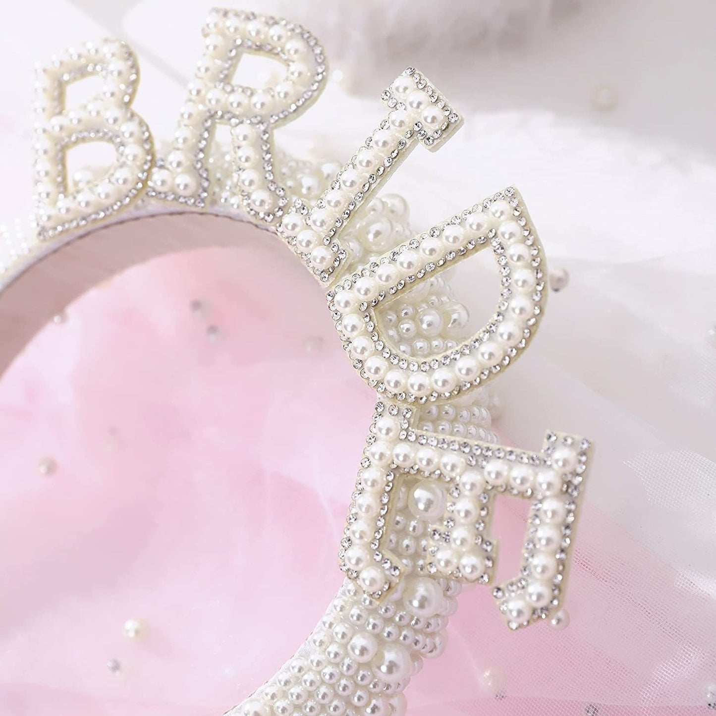 Bride to be Pearl crown Headband Bach Bachelorette hen Party Bridal Shower wedding engagement rehearsal dinner Decoration Gift