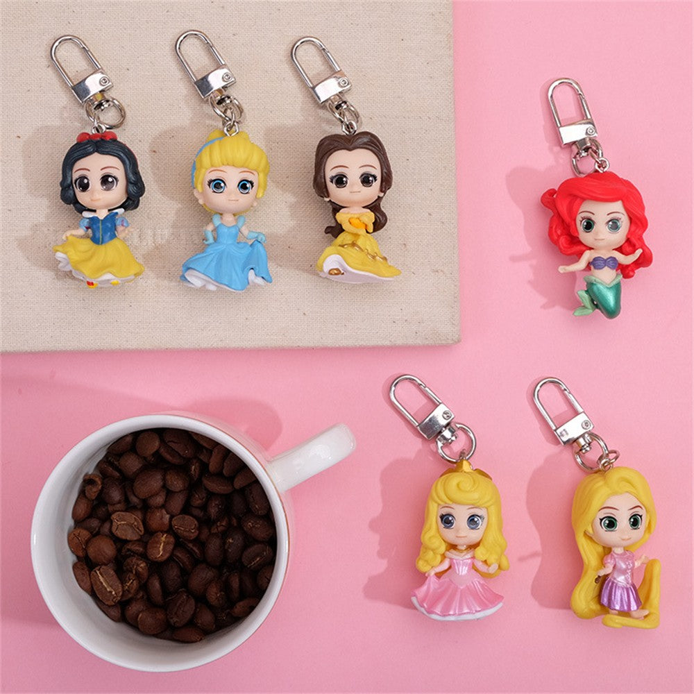 Chaveiro Princesa Disney Branca de Neve Chaveiro de Resina Cinderela Bela Ariel Acessórios de Pingente de Chaveiro Presente para Amigas Filha Chave