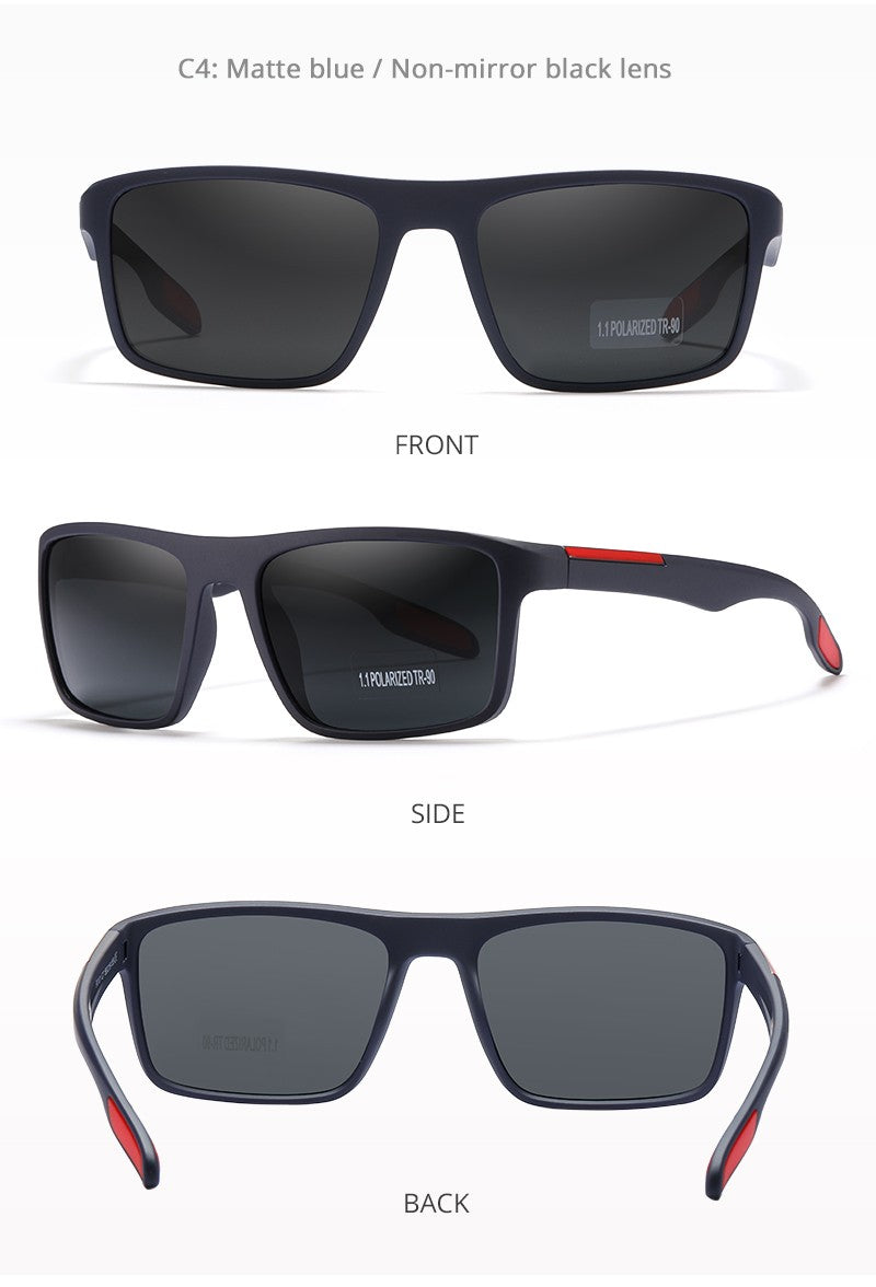 KDEAM Rectangular Ultra Light TR90 Sunglasses Men Polarized Wholesale