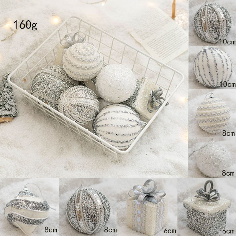 Christmas Ball Painted Ball Golden Silvery Champagne Glitter Stars Christmas Tree Hanging Window Decoration Small Gifts Toys