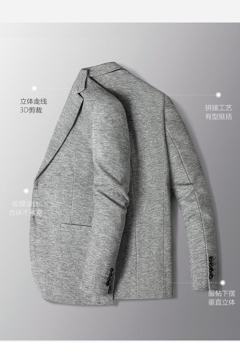 2025 Men's High-End Boutique Wool Suit Casual Business Top Coat Fashion Gentleman Party Four Seasons Elegant Tailored Suit