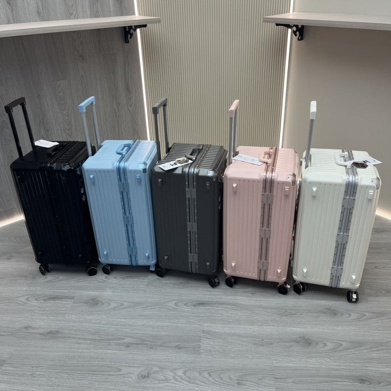 Mala de Viagem Nova com Estrutura de Alumínio, Suporte para Copo, Material PC, Mala de Cabine com Rodas, Grande Capacidade